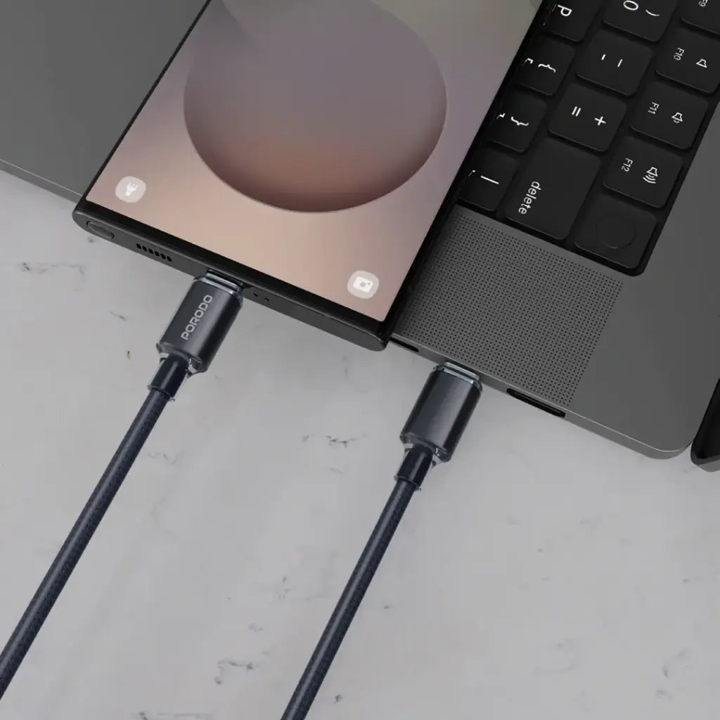 PDCBL0038 | Porodo Usb-C To Usb-C Braided Cable 1M - Black