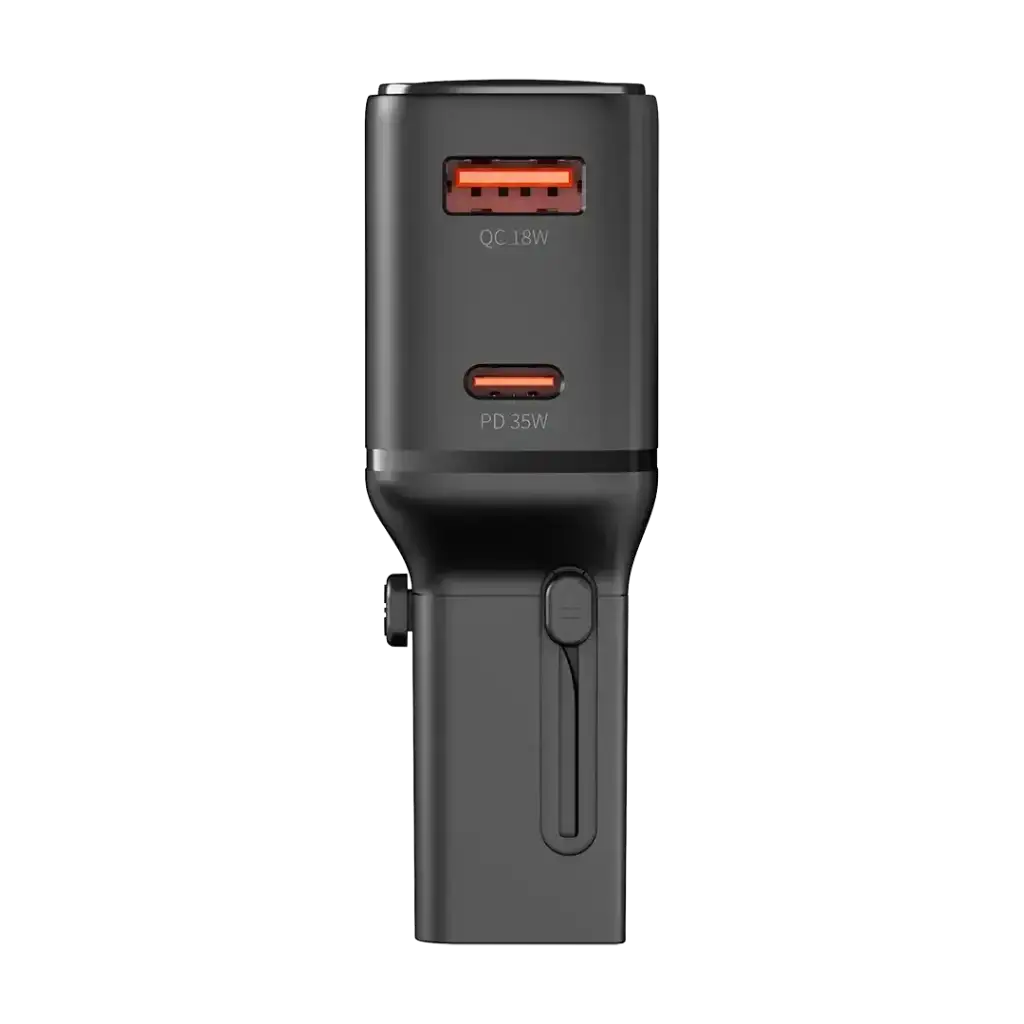 PD-FWCH055-BK , Porodo Universal Travel Pocket Charger - Black - GulfStore.com