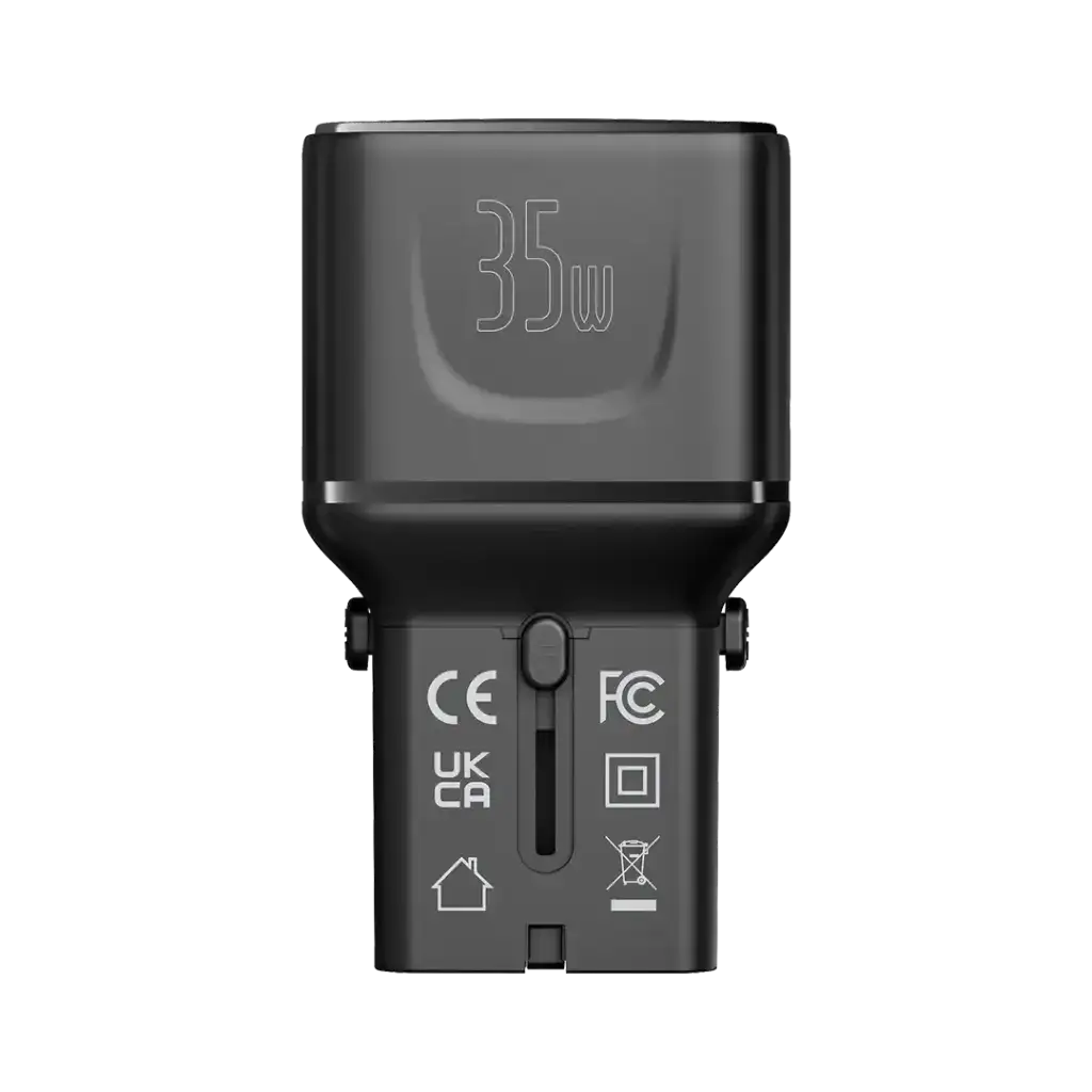 PD-FWCH055-BK , Porodo Universal Travel Pocket Charger - Black - GulfStore.com
