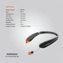 PD-STWLEP033 | Porodo Soundtec Bluetooth Neck Band With Extendable Earbuds | Black - GulfStore.com