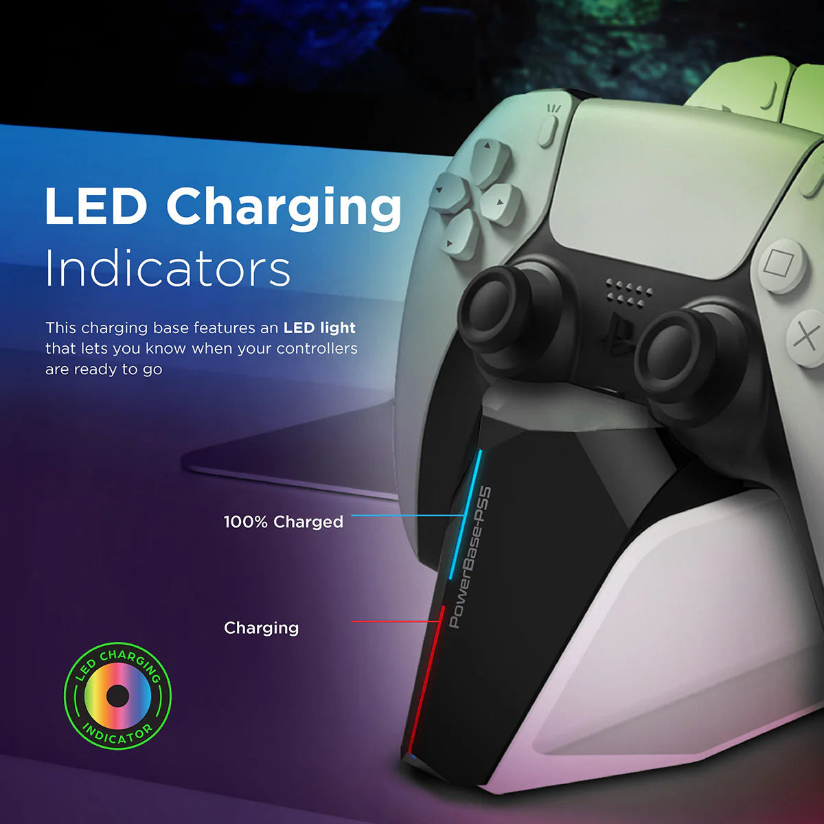 VERTUX 2-in-1 Charging Dock for PS5 DualSence™ Controller