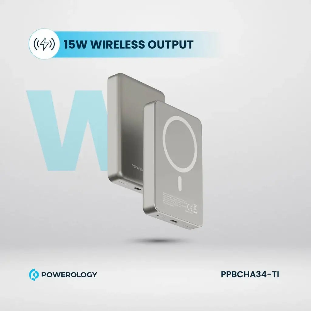 Powerology PD 20W PP034 10000mAh Magsafe Aluminium Power Bank - Desert Titanium - GulfStore.com
