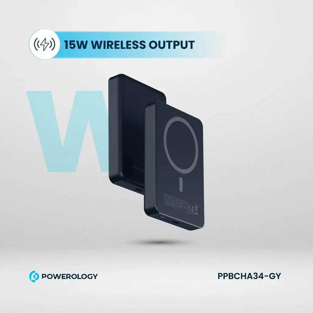 Powerology 10000mAh Magsafe Aluminum Powerbank-Dark Grey - GulfStore.com