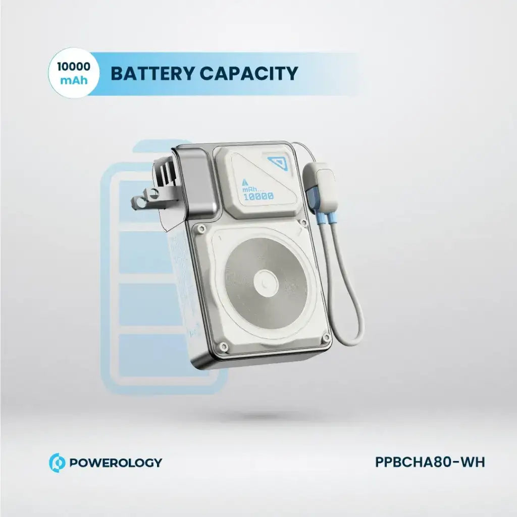 PPBCHA80-WH | Powerology 10000 Mah Wall Charge Magsafe Power Bank | White - GulfStore.com