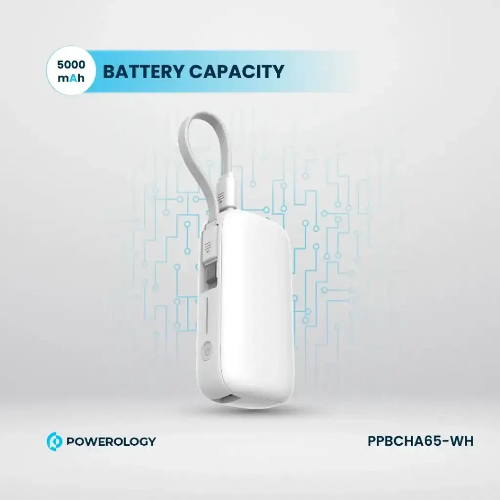 Powerology PD 20W QC 18W PP065 5000mAh power Bank - White - GulfStore.com