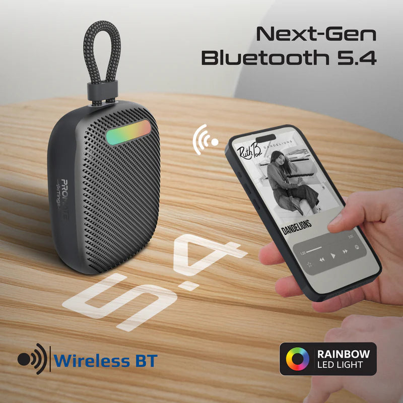 PROMATE CrystalSound™ 7W High-Definition Wireless Speaker• 7W High Definition Sound - Black