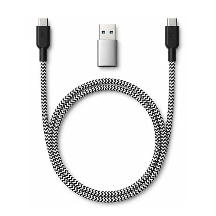 Proper Q8 Cable - USB C to C Quicksilver 1M + USB C to USB A Converter