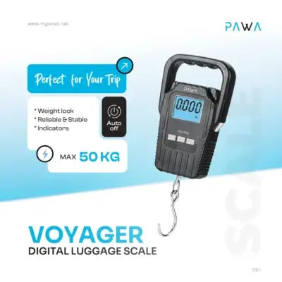 PW-LGSC50KG-BK | PAWA Voyager Digital Luggage Scale | Black - GulfStore.com