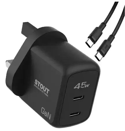 Pawa Dual PD port 45W With Braided Type-C to Type-C Cable - GulfStore.com