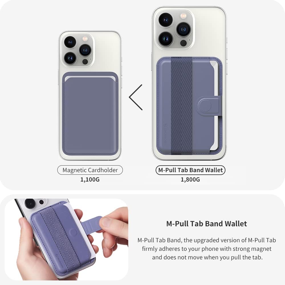 Sinjimoru | SMA-PLTB-STAN-BL | Sinjimoru M-Pull Tab Stand Magsafe Wallet - Blue