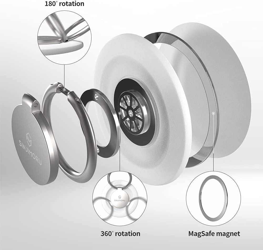 Sinjimoru M-Ringo Magnetic Phone Ring Holder for Apple MagSafe Case , Metallic Black , SMA-RING-MINI-MB-US - GulfStore.com