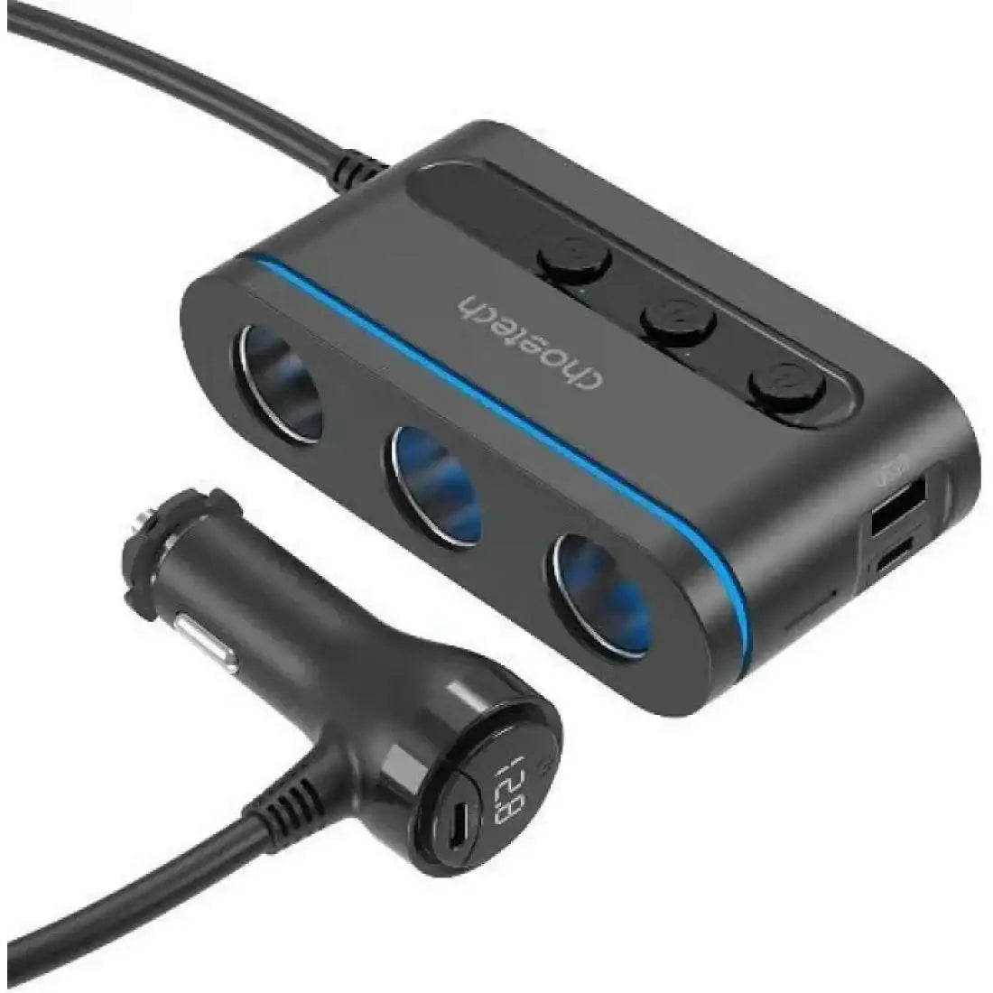 Choetech 3 Sockets 2C+1A Cigarette Lighter Splitter black - GulfStore.com