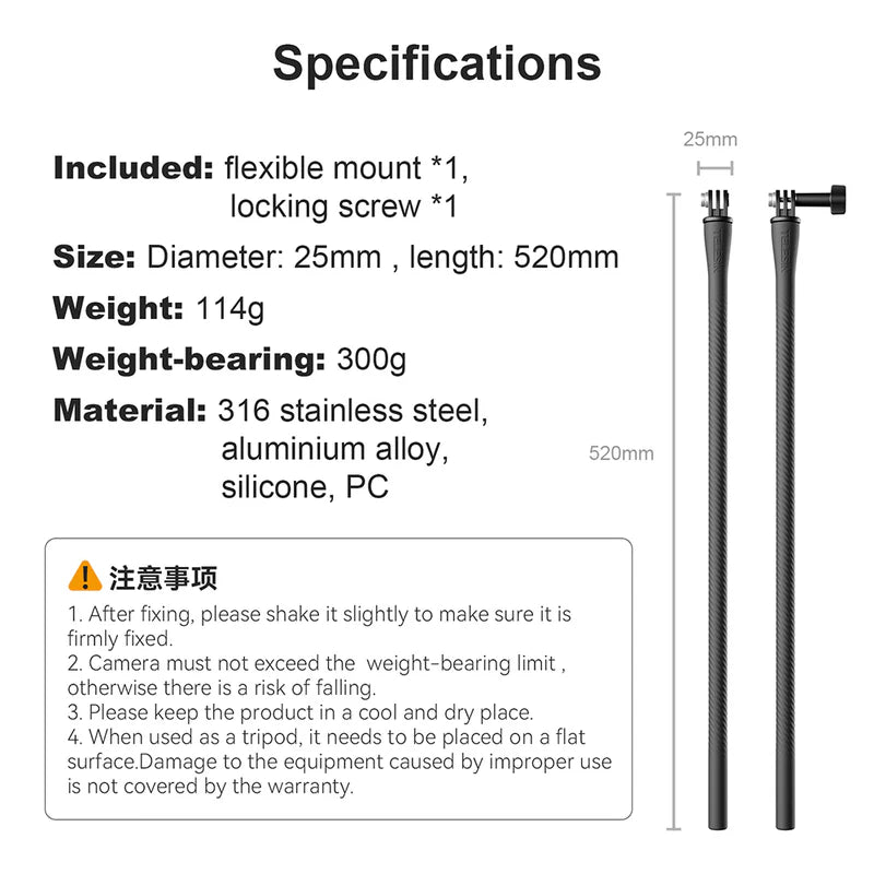 TELESIN Flexible Mount For Action Cameras/Phones