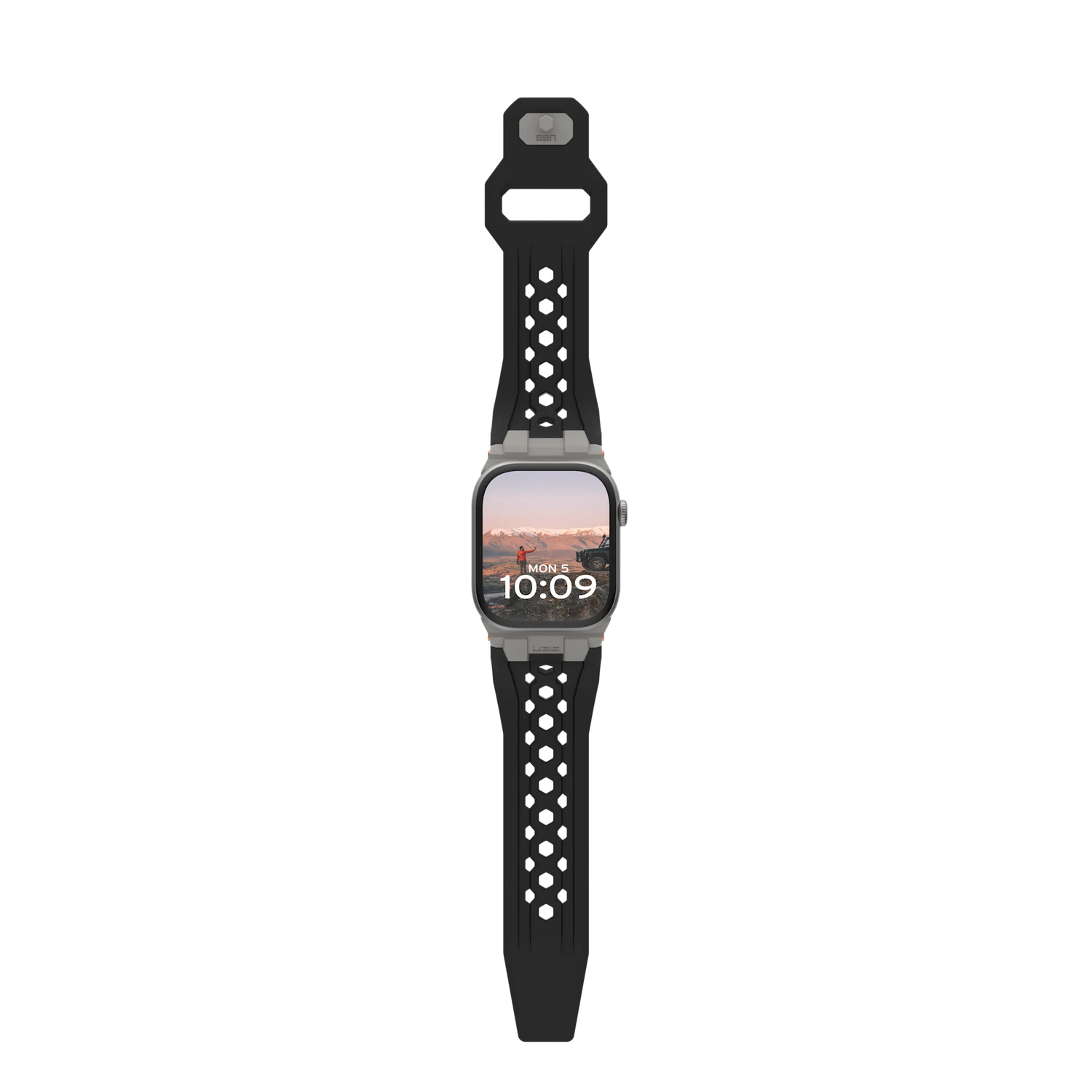 UAG | 194158114037 | UAG Apple Watch 49/45/44/42 Monarch Strap - Black/Titanium