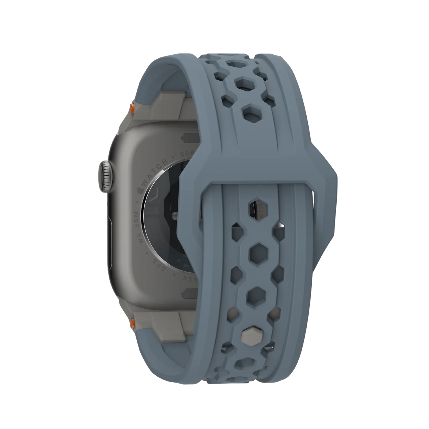 UAG | 194158114136 | UAG Apple Watch 49/45/44/42 Monarch Strap Cloud Blue/Titanium