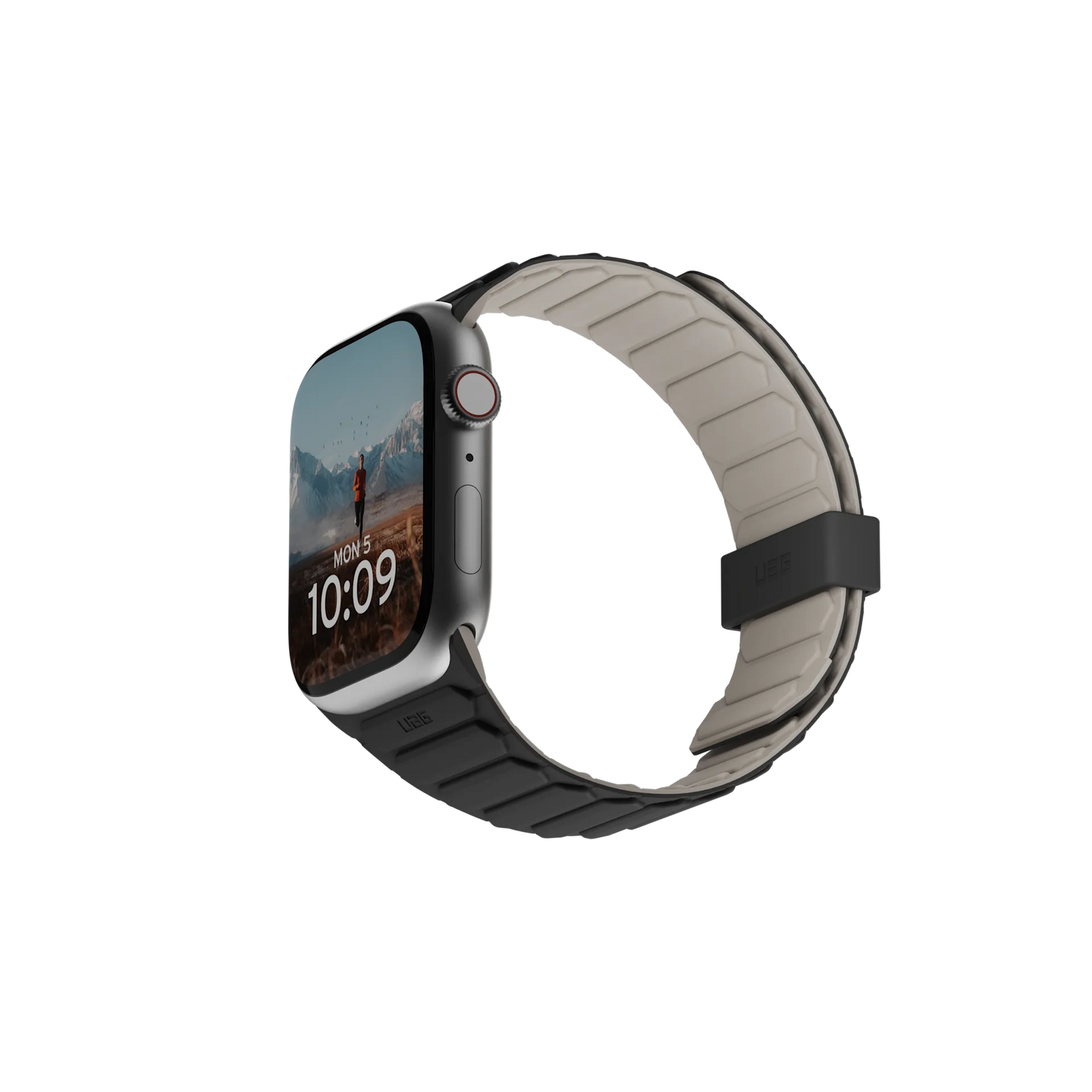 UAG | 194161114036 | UAG Apple Watch Pathfinder Strap 49mm/45mm/44mm/42mm - Black/Titanium
