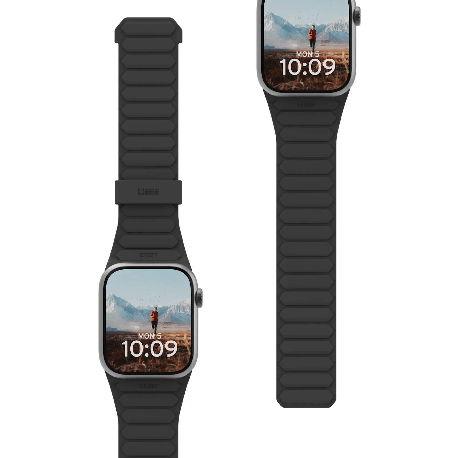 UAG | 194161114036 | UAG Apple Watch Pathfinder Strap 49mm/45mm/44mm/42mm - Black/Titanium