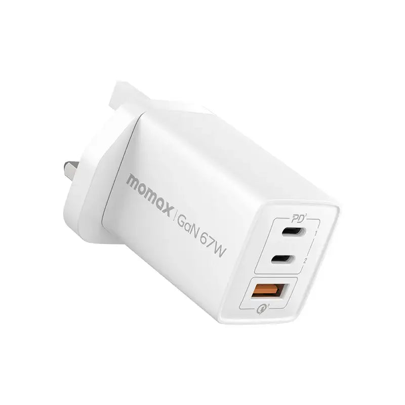 Momax ONEPLUG 67W 3-Port GaN Charger (White) - UM30UKW - GulfStore.com
