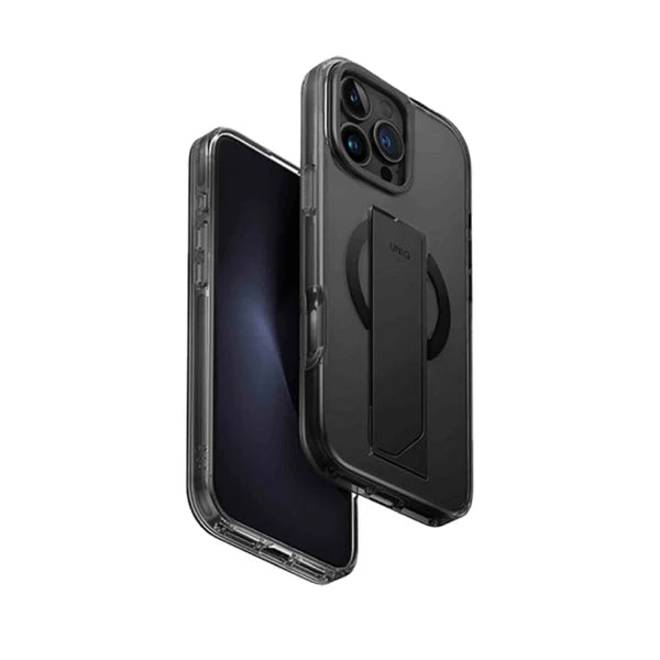 UNIQ | Hybrid Heldro Max Magsafe Case With Camera Stand For Iphone 16 Pro | Vapour Smoke