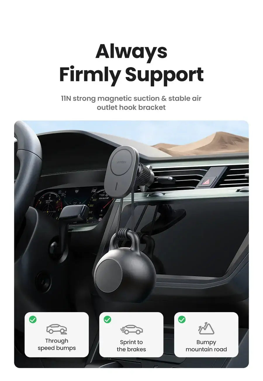 CD345 | UGREEN | Magnetic Car Wireless Charger 15W | 25925 - GulfStore.com