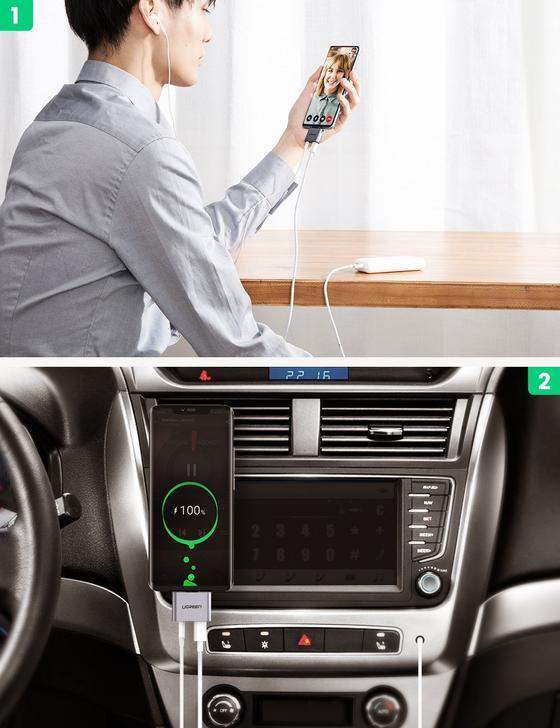 UGREEN Converter USB C to 3.5mm Headphone and Charger Adapter Type C - GulfStore.com