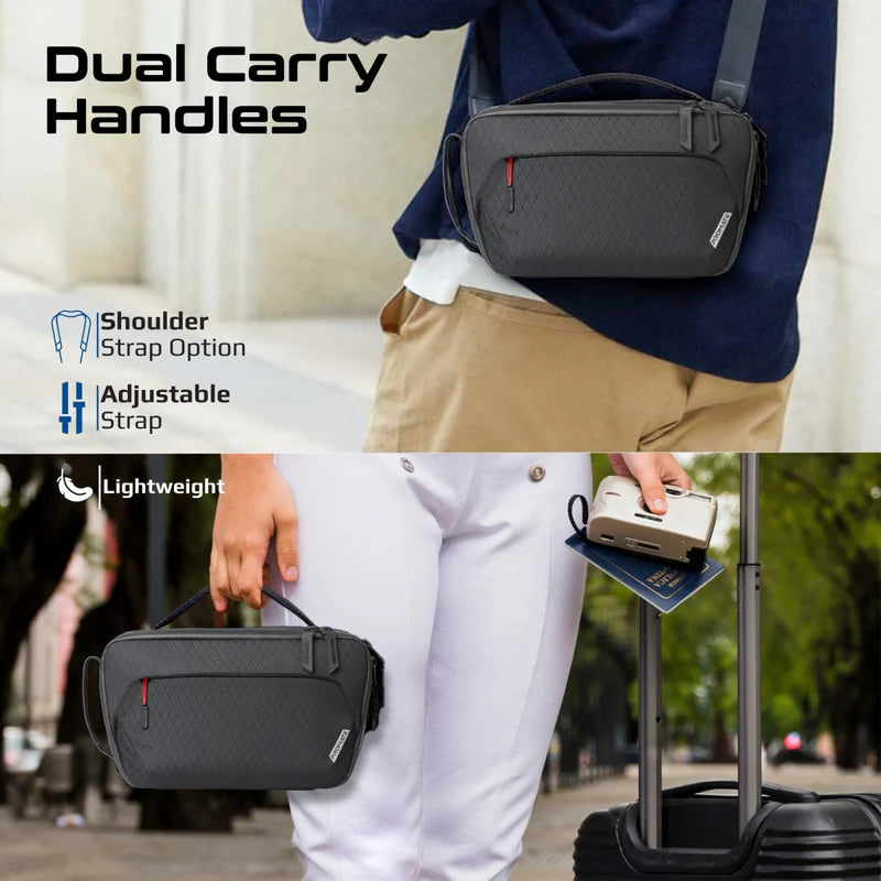 PROMATE Versatile Tech Essential Organizer Pouch Bag with Multiple Pockets - Black