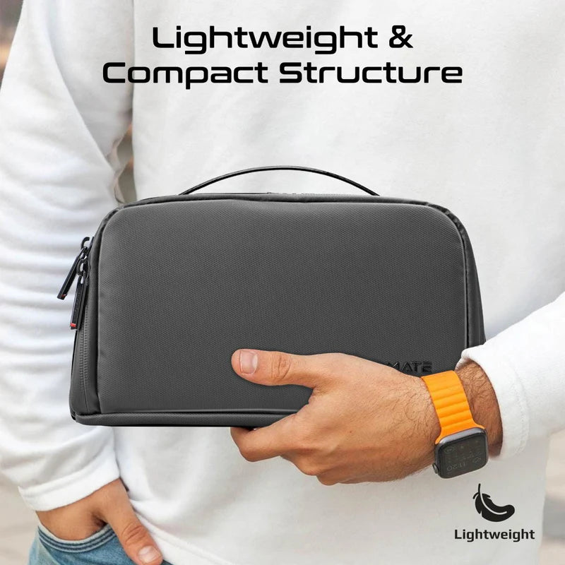 PROMATE Travel Aceesories Organizer with Multiple Compartments & Large Capacity - Black