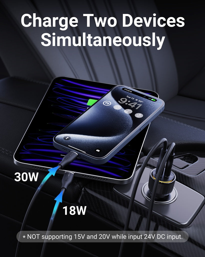 17199 | D2034 | Voltme Cazo Series | PD C48CA Car Charger | Black