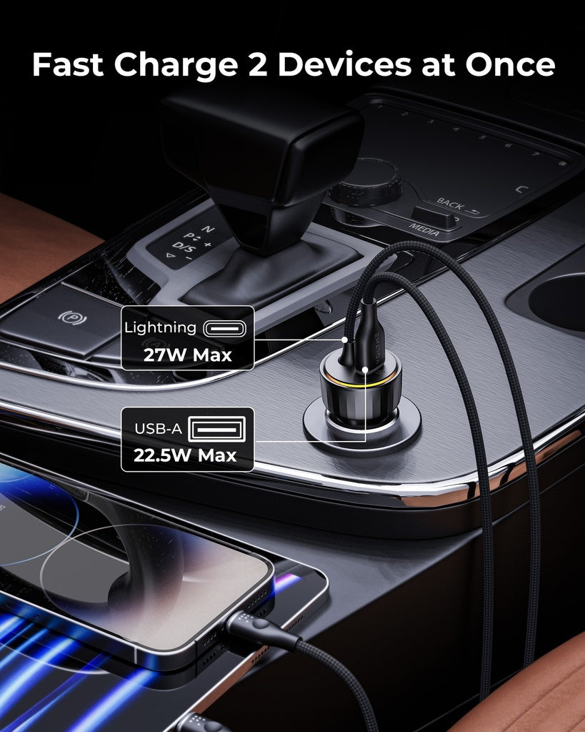 18509 Voltme Cazo Series Car Charger 49.5W L-A with Magnetic Cable