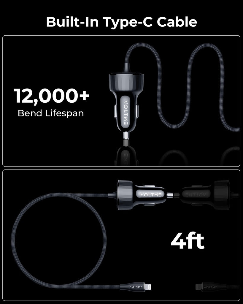 18509 Voltme Cazo Series Car Charger 49.5W L-A with Magnetic Cable