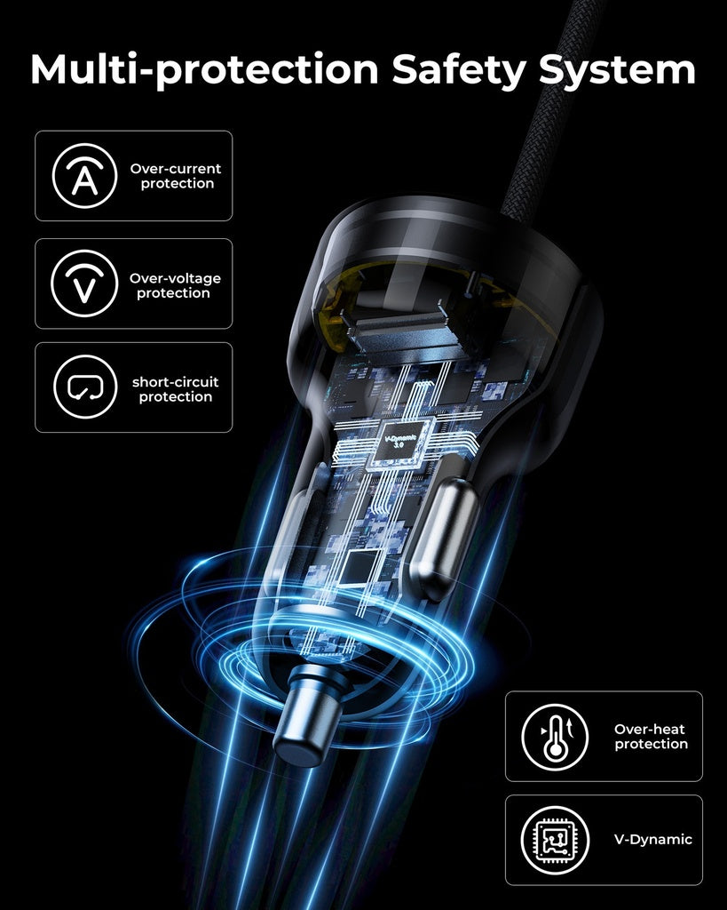 18509 Voltme Cazo Series Car Charger 49.5W L-A with Magnetic Cable
