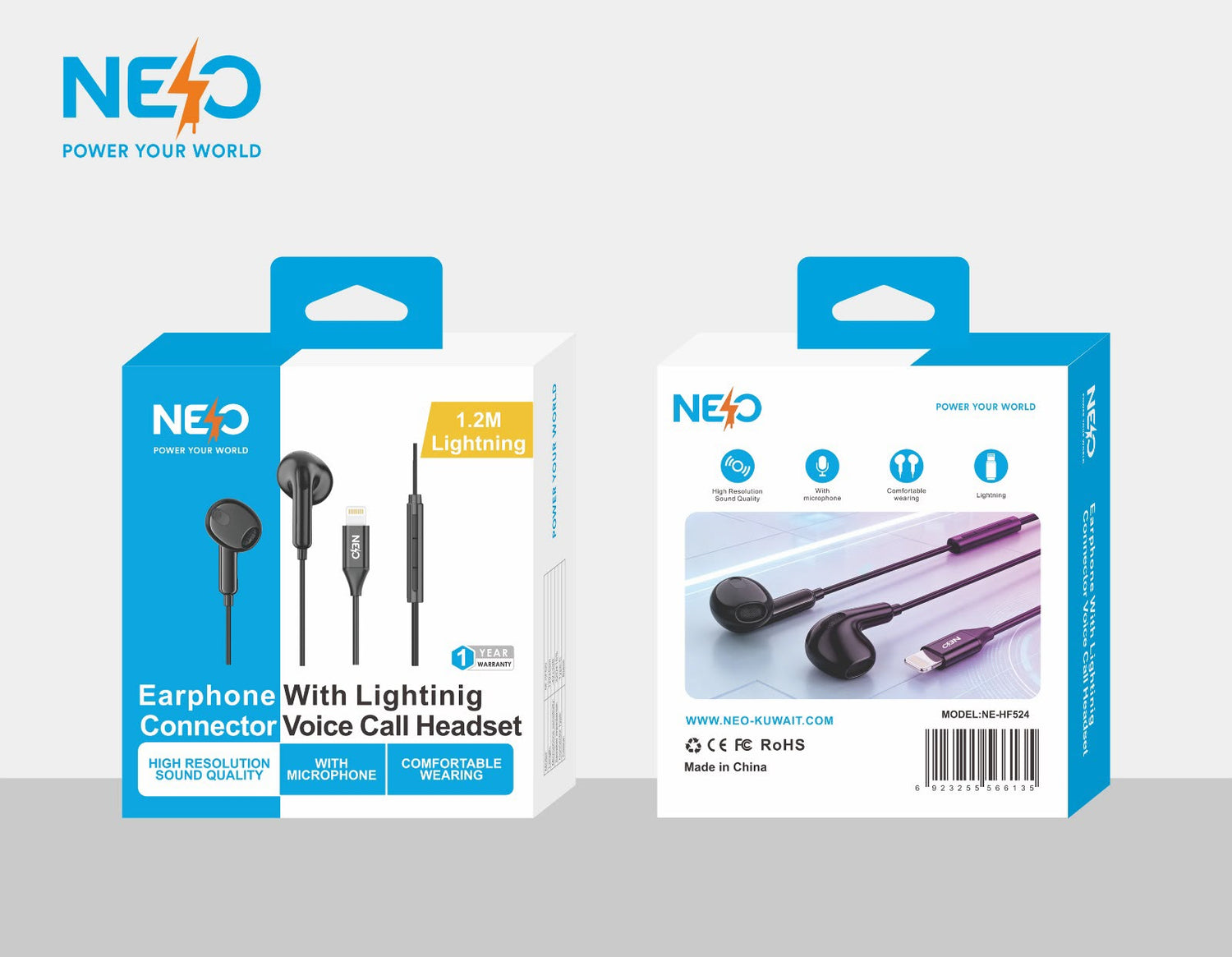 NEO EarPhone - LIGHTNING - Black