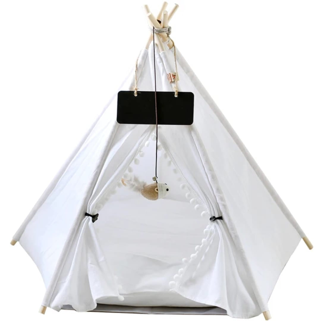 Pet Teepee Tent for Dogs & Cats – Off-White