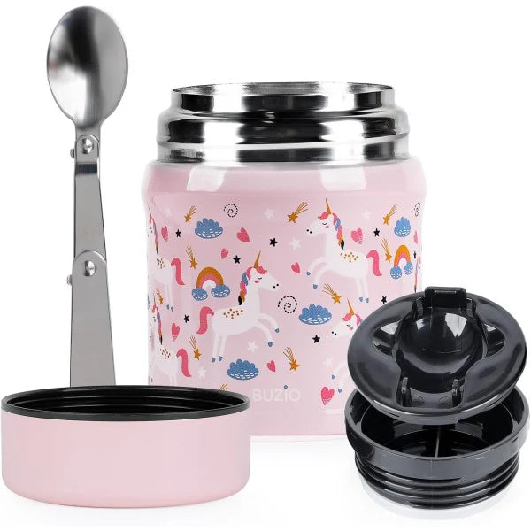 Buzio Kids Stainless Steel Food Container 350ML - Unicorn