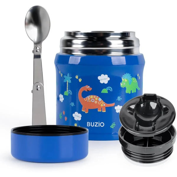 Buzio Kids Stainless Steel Food Container 350ML - Dinosaur
