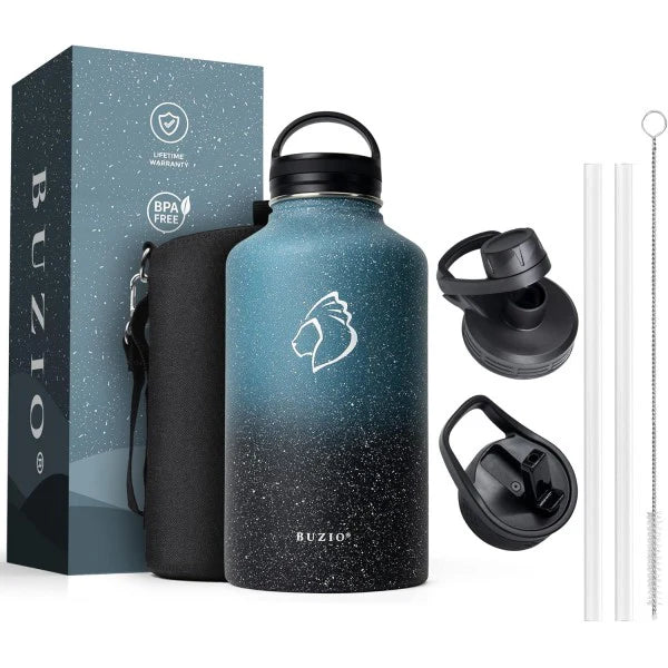 Buzio Trio Series Water Bottle with 3 Lids and Sleev 1.9L - Starry Crush