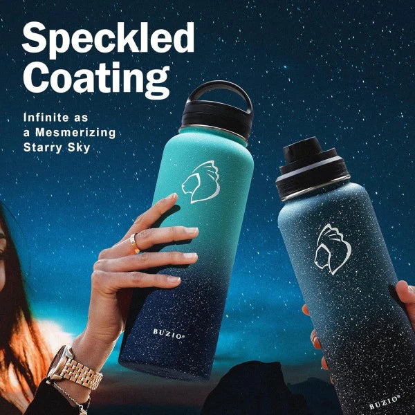 Buzio Trio Series Water Bottle with 3 Lids and Sleeve 1.2L - Starry Crush