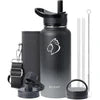 Buzio Trio Series Water Bottle with 3 Lids and Sleeve 1L - Shadow