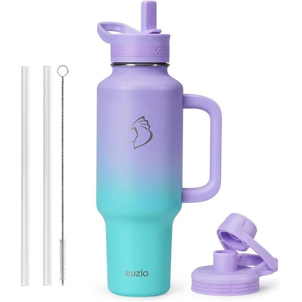 Buzio Trophy Series Handled Water Bottle for Car 1.2L - Purple Green