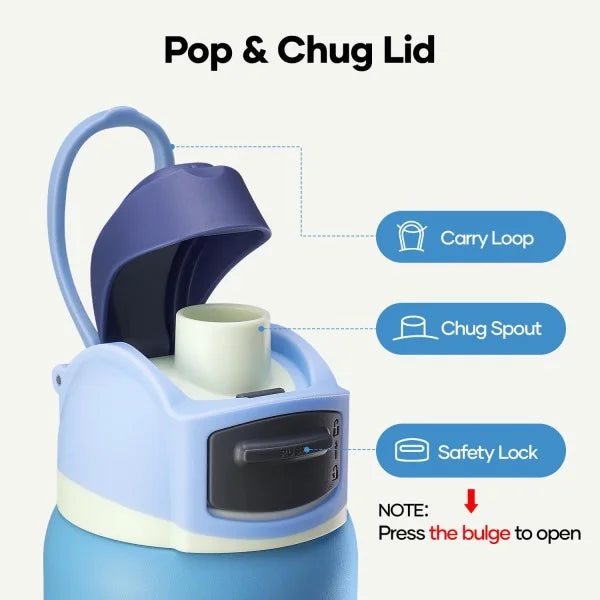 Buzio Pop Up Series Water Bottle 1L - Blue