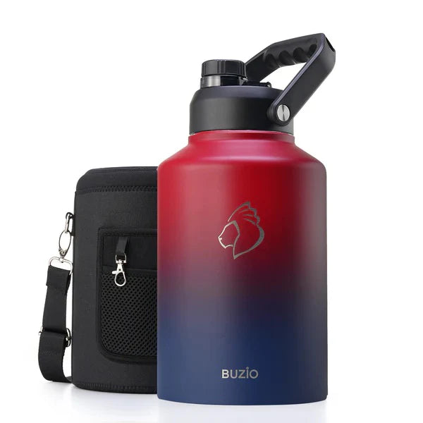 Buzio Rock Series One Gallon Jug with Spout Lid and Sleeve 3.8L - Ruby Red Navy