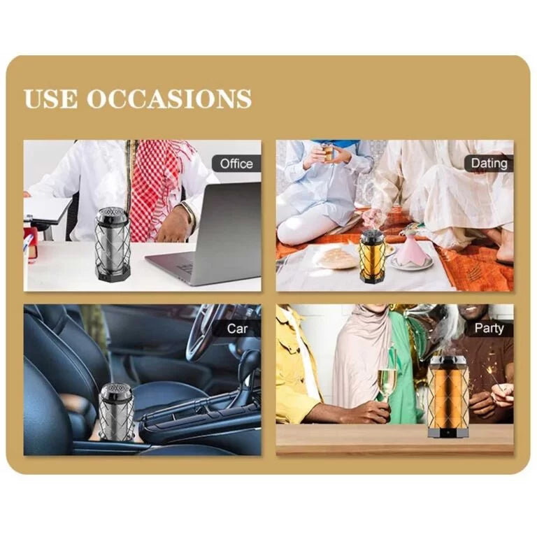 Bakhoor Electric Incense Burner Unique Crystal Design 2000mAh Battery Car Oud Incense Burner with Box – X023