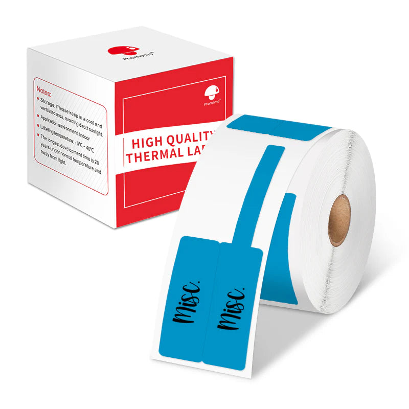 XF2538-40-100BU | Phomemo F-Type Tag | 25*38+40mm | 100 Labels | Blue