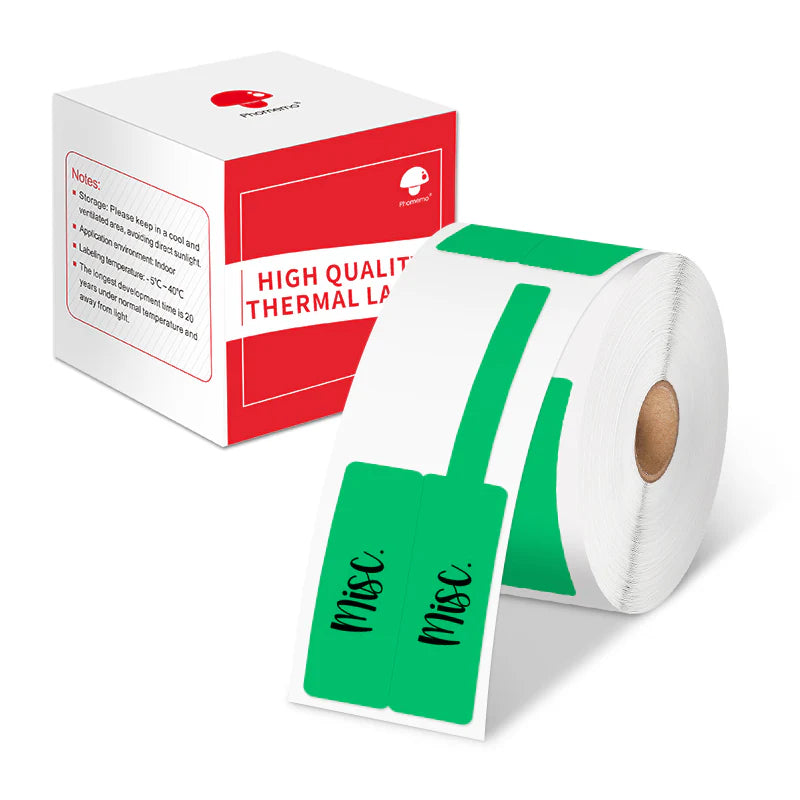 XF2538-40-100GN | Phomemo F-Type Tag | 25*38+40mm | 100 Labels | Green