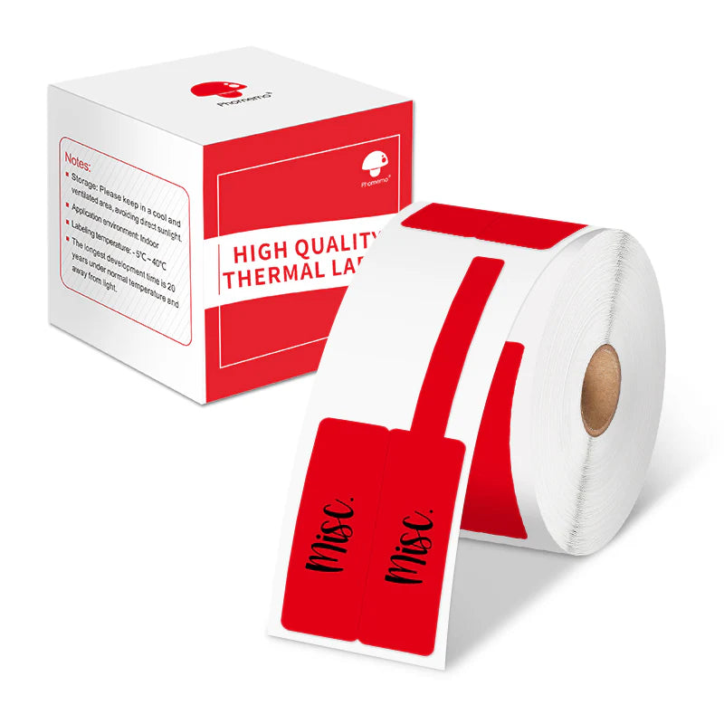 XF2538-40-100RD | Phomemo F-Type Tag | 25*38+40mm | 100 Labels | Red