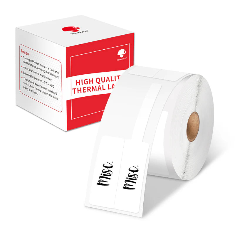 XF2538-40-100WH | Phomemo F-Type Tag | 25*38+40mm | 100 Labels | White