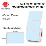 XP4030-230BU | Phomemo Pure Color Label | 40*30mm | 230 Labels  | Blue