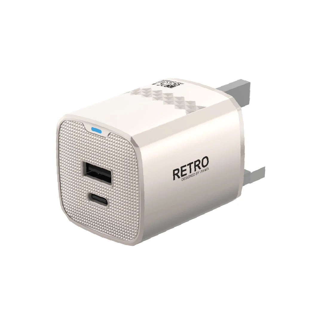 PW-TR225UK-TT | قابس باوا ريترو 25 واط مع منفذ PD+QC | تيتانيوم