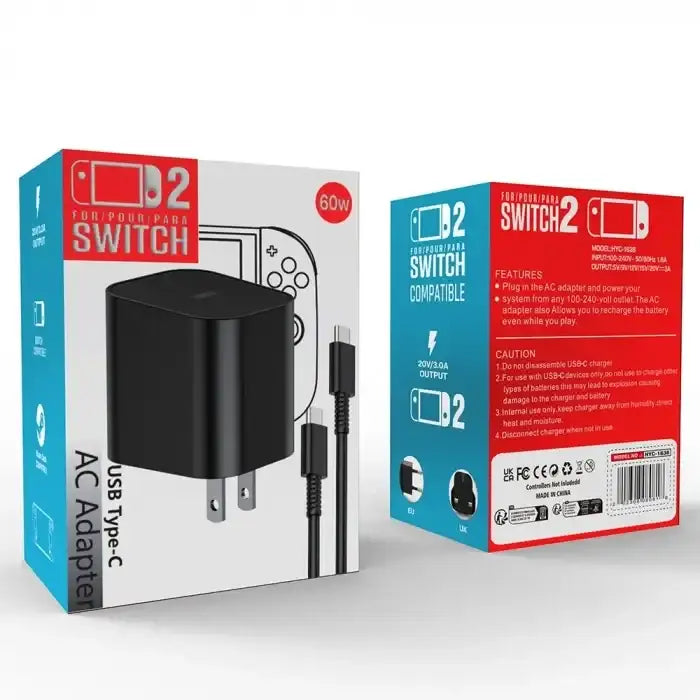 AC Adapter 20V 3A EU Plug For Switch 2 - GulfStore.com