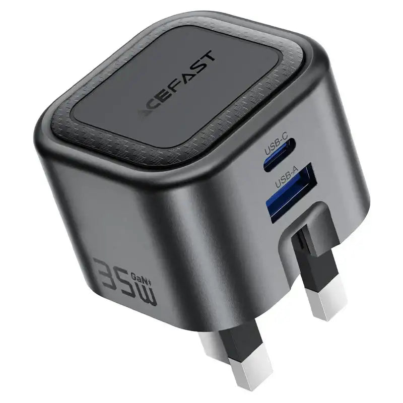 AceFast | 18498 | A120 | PD35W Folding Gan (A+C) Charger Metal Gray| UK | Black - GulfStore.com